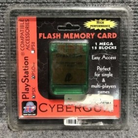MEMORY CARD COMPATIBLE CYBERGUN VERDE TRANSPARENTE 1MB NUEVO SONY PLAYSTATION PS1
