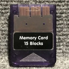 MEMORY CARD 15 BLOCKS COMPATIBLE MORADO TRANSPARENTE SONY PLAYSTATION PS1