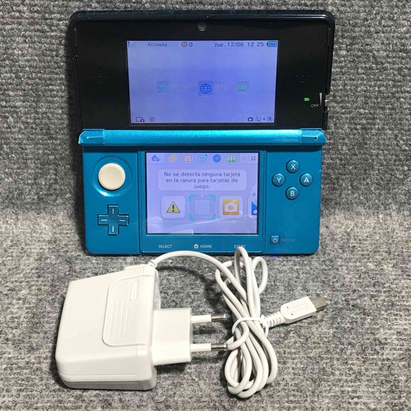 CONSOLA NINTENDO 3DS AQUA BLUE NTSC USA+AC