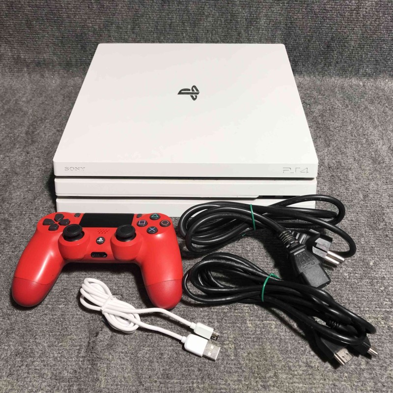 CONSOLA SONY PLAYSTATION 4 PRO 1TB BLANCO+DUALSHOCK 4 ROJO+USB+HDMI+AC PS4