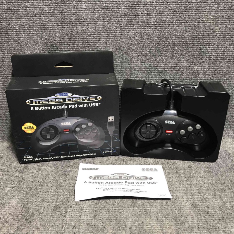 MEGA DRIVE 6 BUTTONS ARCADE PAD USB PC MAC STEAM PS3 SWITCH MEGA DRIVE MINI
