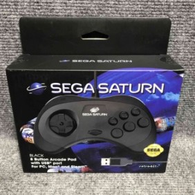 SATURN 8 BUTTON ARCADE PAD USB  NUEVO SEGA RETRO BIT