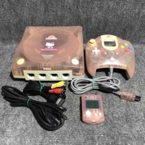 CONSOLA SEGA DREAMCAST HELLO KITTY HKT 3000+MANDO+VISUAL MEMORY+AV+AC