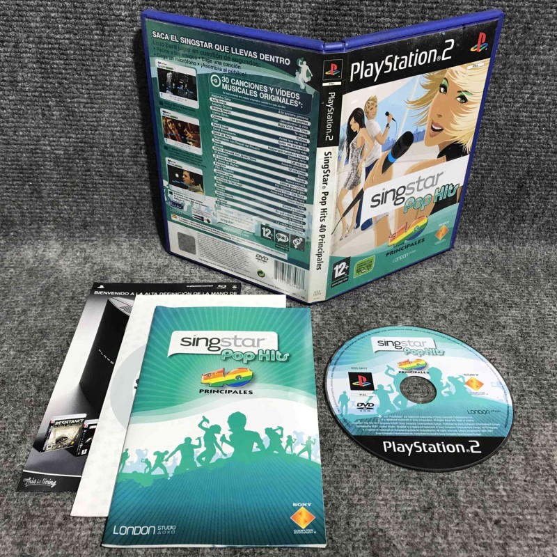 SINGSTAR POP HITS 40 PRINCIPALES SONY PLAYSTATION 2 PS2