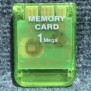 MEMORY CARD COMPATIBLE VERDE TRANSPARENTE 1MB SONY PLAYSTATION PS1