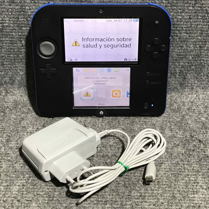 CONSOLA NINTENDO 2DS AZUL NEGRO+AC