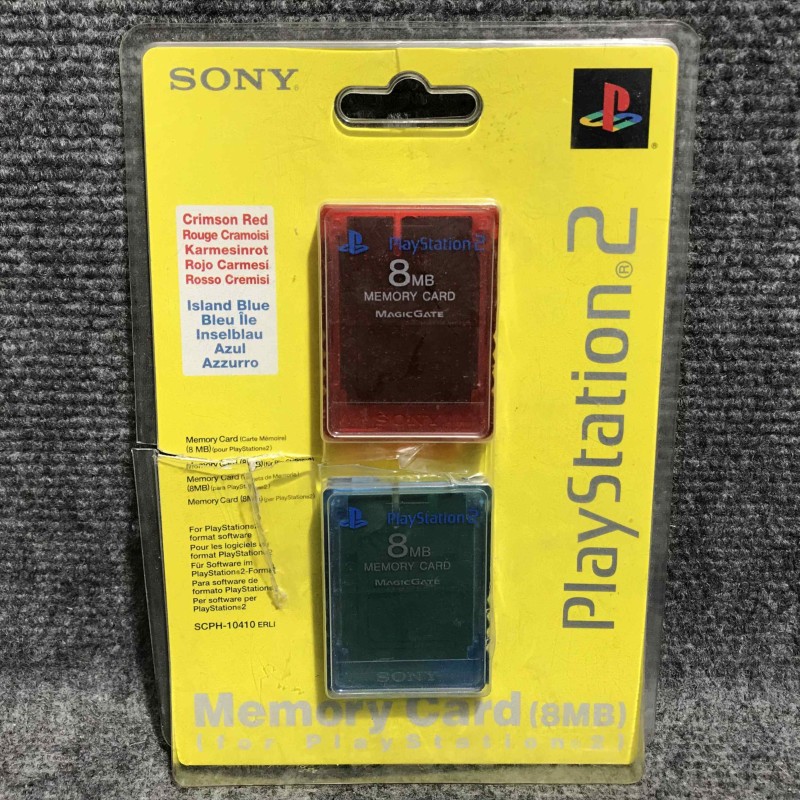 MEMORY CARD PACK OFICIAL 8MB ROJO+AZUL SONY PLAYSTATION 2 PS2