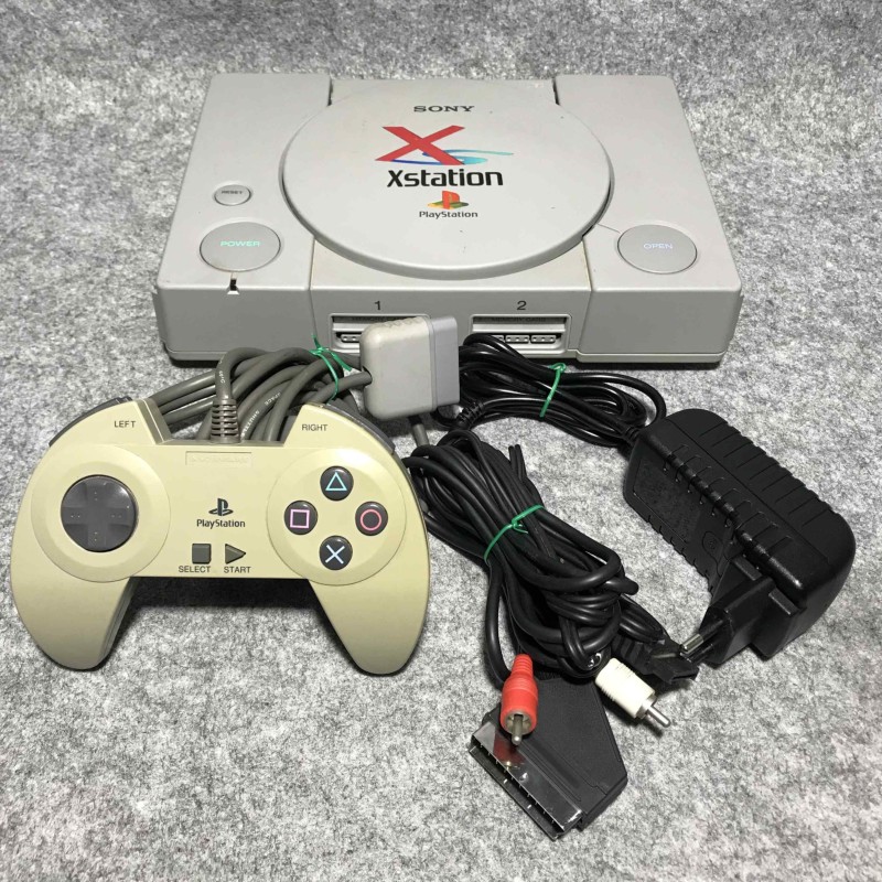 CONSOLA SONY PLAYSTATION SCPH 1000 MOD XSTATION 64GB+PSU+ASCII PAD+RGB+AV