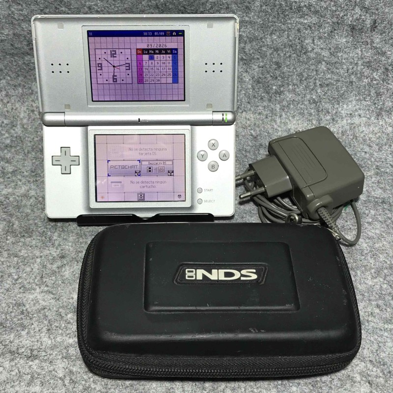 CONSOLA NINTENDO DS LITE GRIS+AC+ESTUCHE