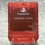 MEMORY CARD OFICIAL ROJO TRANSPARENTE 1 MB SONY PLAYSTATION PS1